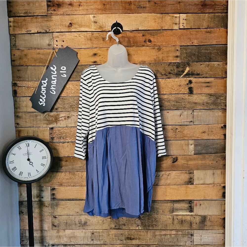 SALE-Umgee women's long sleeve coastal babydoll tunic top size xl